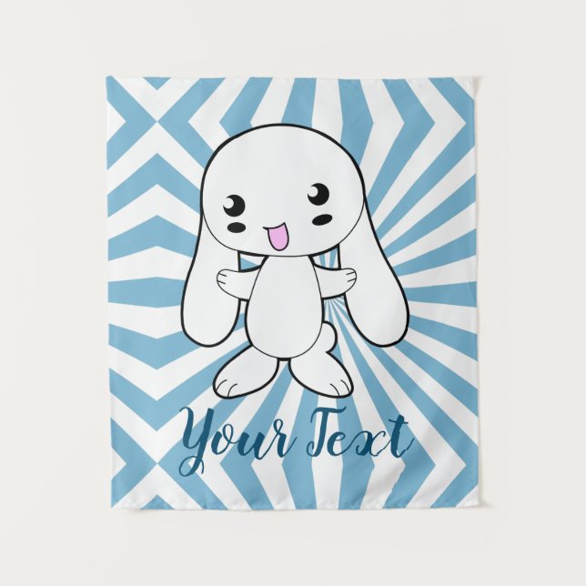 Kawaii Bunny's Hug Custom Wandteppich (Vorderseite)