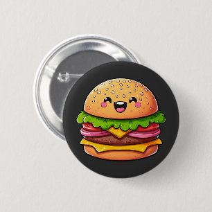 Kawaii Burger Delight Button