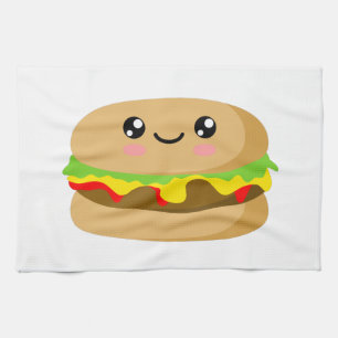 Kawaii Burger Geschirrtuch