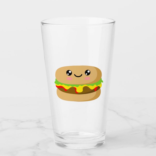 Kawaii Burger Glas (Vorderseite)