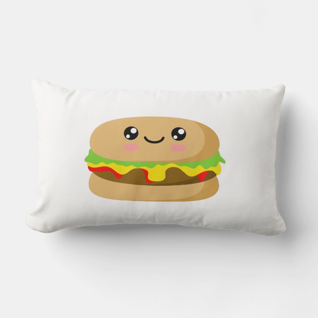 Kawaii Burger Lendenkissen (Vorderseite)