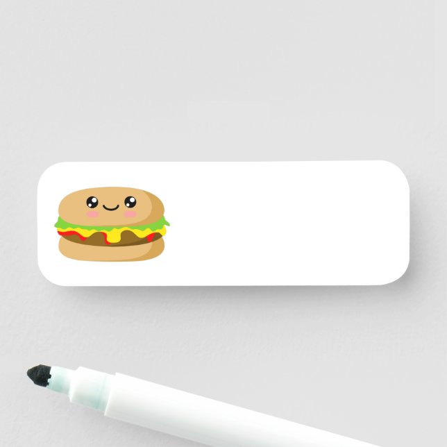 Kawaii-Burger Namensschild (Beispiel)