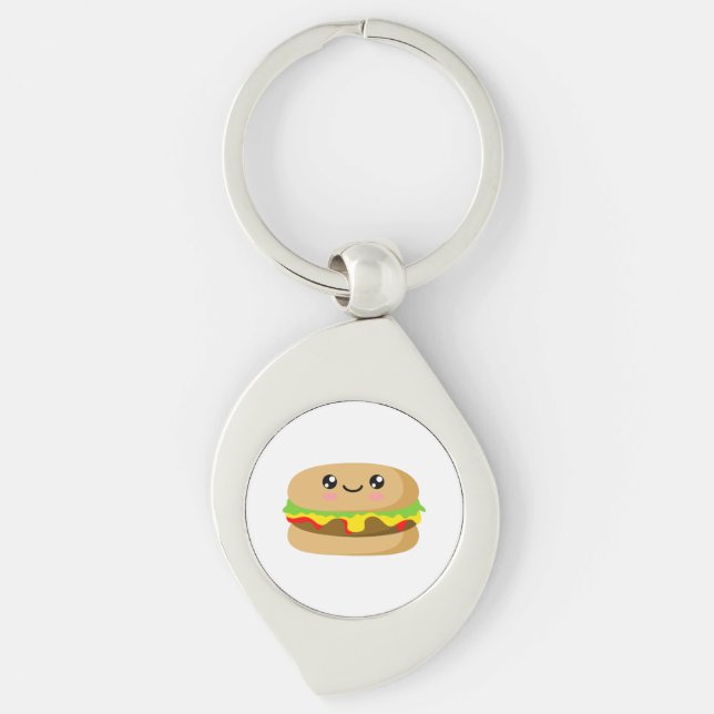 Kawaii Burger Schlüsselanhänger (Vorderseite)