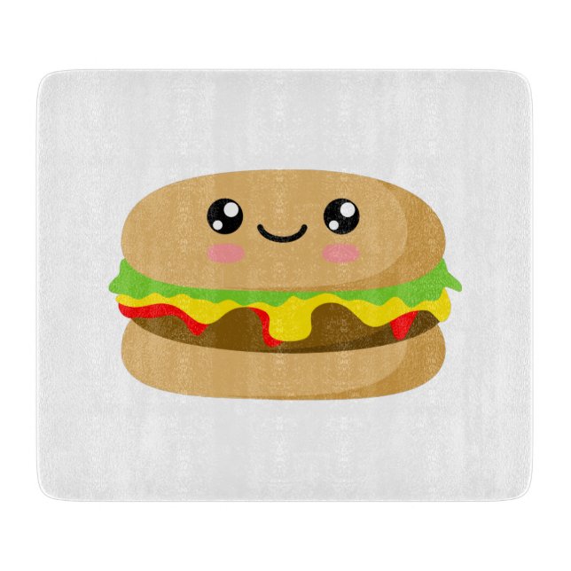 Kawaii Burger Schneidebrett (Vorderseite)