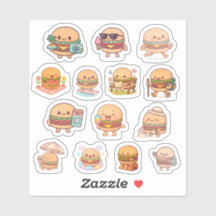 Kawaii-Burger-Vinyl-Aufkleber