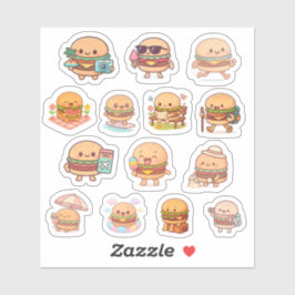 Kawaii Burger Vinyl Stickers Aufkleber