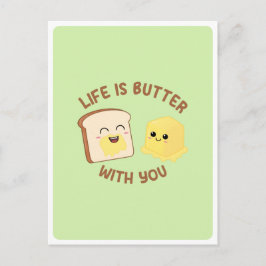 Kawaii Butter Brot Pub Liebe Freundschaftsangebot  Postkarte