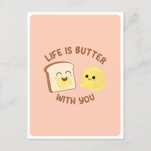 Kawaii Butter Brot Pub Liebe Freundschaftsangebot Postkarte