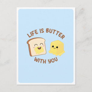 Kawaii Butter Brot Pub Liebe Freundschaftsangebot Postkarte
