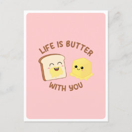 Kawaii Butter Brot Pub Liebe Freundschaftsangebot  Postkarte