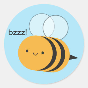 Kawaii Buzzy Bumble Bee Runder Aufkleber