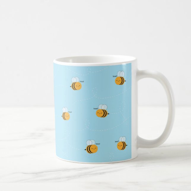 Kawaii Buzzy Hummel-Bienen Kaffeetasse (Rechts)