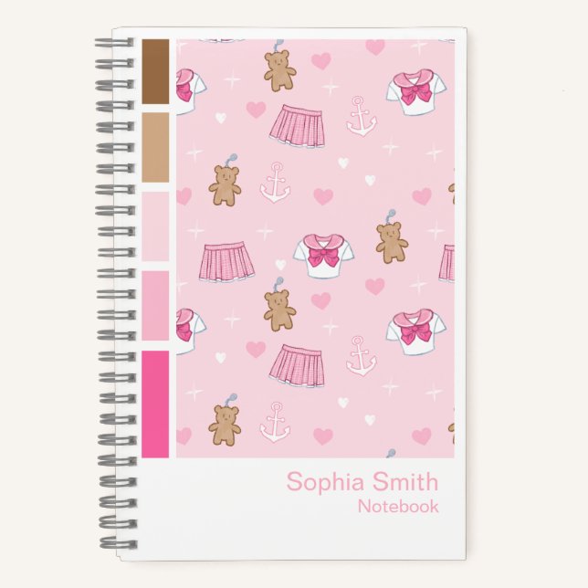 Kawaii Campus Vertical Palette Notebook Notizbuch (Vorderseite)
