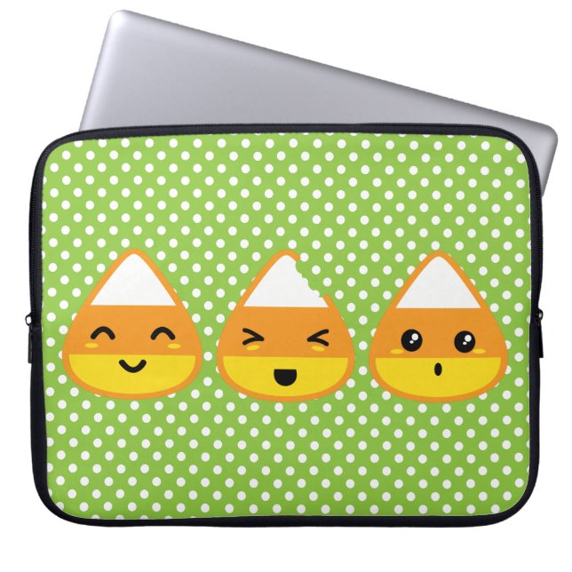Kawaii Candy Corn Laptop Sleeve (Vorderseite)