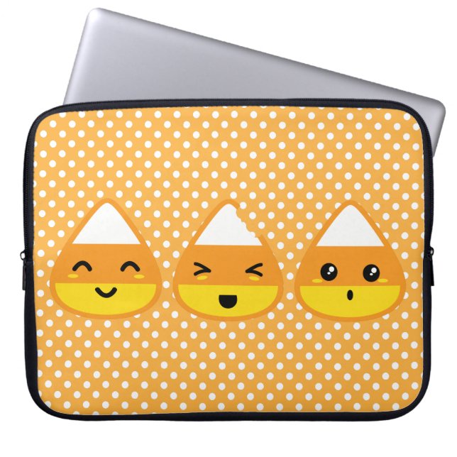 Kawaii Candy Corn Laptop Sleeve (Vorderseite)