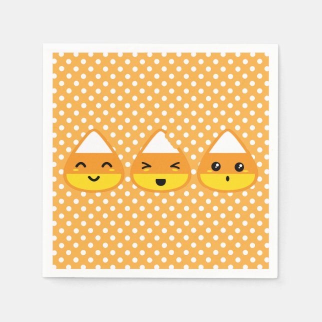 Kawaii Candy Corn Napkins Serviette (Vorderseite)