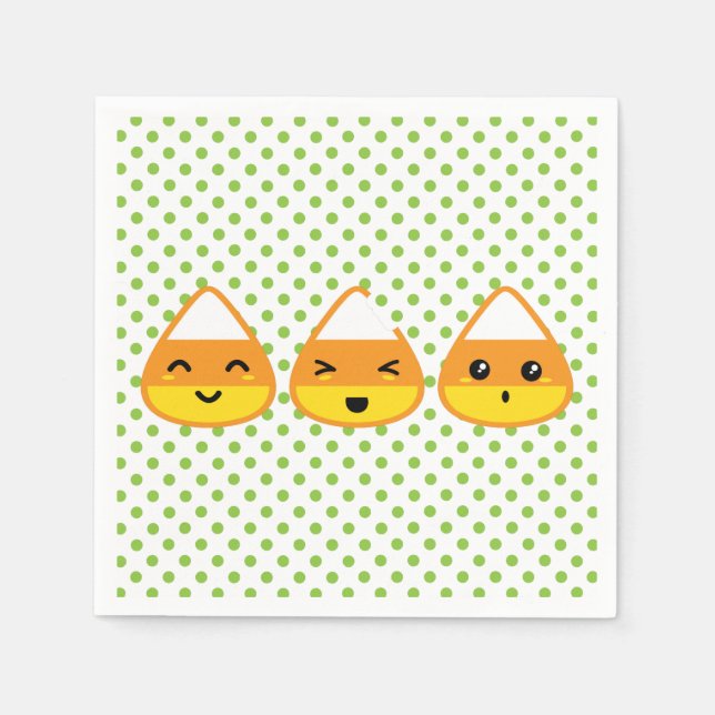 Kawaii Candy Corn Napkins Serviette (Vorderseite)