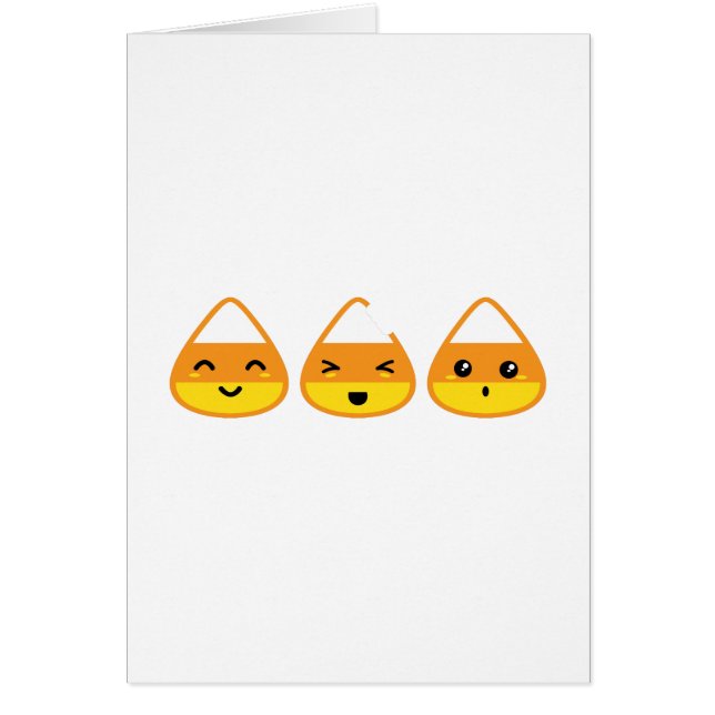 Kawaii Candy Corn Note Card (Vorne)