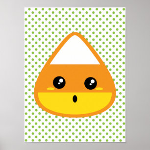 Kawaii Candy Corn Poster Print