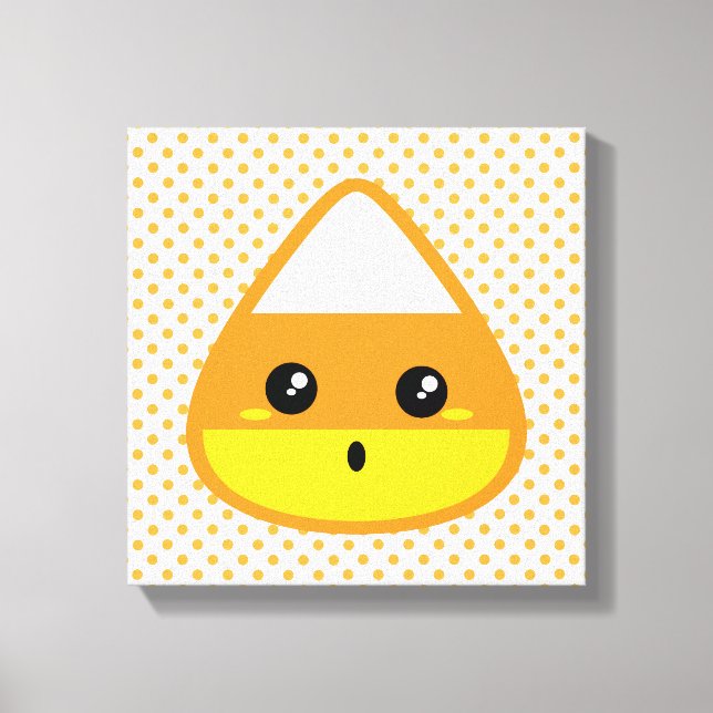 Kawaii Candy Corn Wrapped Canvas Leinwanddruck (Vorderseite)