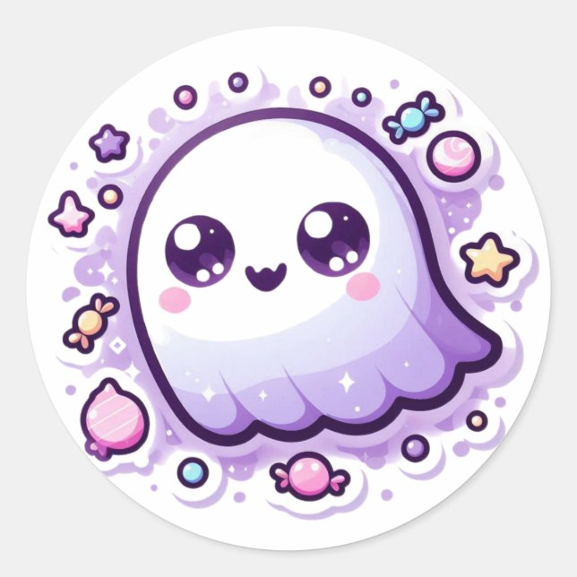 Kawaii Candy Ghost Craft Sticker Niedlich Spooky V (Vorderseite)