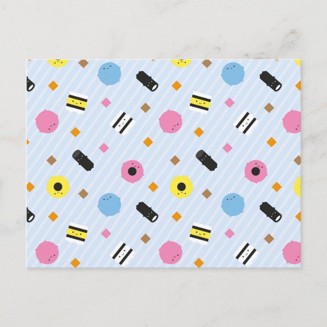 Kawaii Candy Licorice Allsorts Postkarte (Vorderseite)