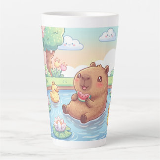Kawaii Capy in einem Teich Milchtasse