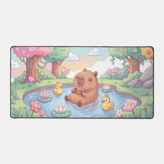 Kawaii Capy in einem Teich Schreibtischunterlage