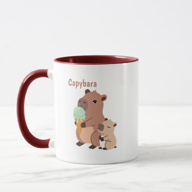 Kawaii Capybara Coffee Cup, Funny Animal Gift, Aes Tasse (Links)