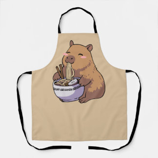 Kawaii Capybara isst Ramen-Nudeln Anime-Kunst Schürze