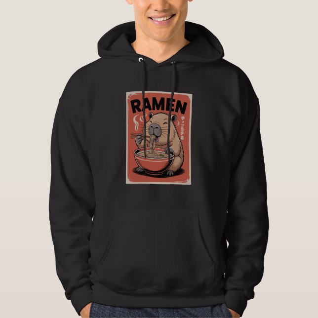 Kawaii Capybara Japanese Noodles Funny Ramen Lover Hoodie (Vorderseite)