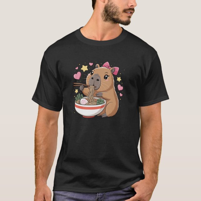 Kawaii Capybara Ramen Niedlich Capy Lover Food Kid T-Shirt (Vorderseite)