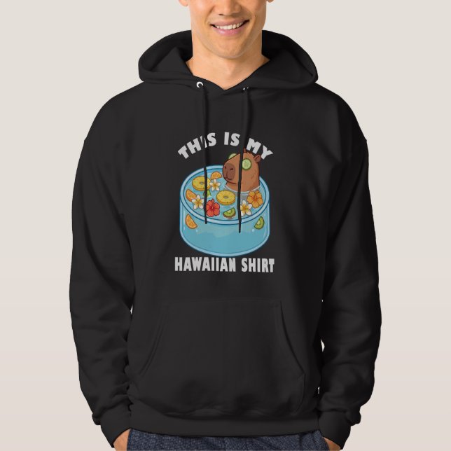 Kawaii Capybara Spa Pool Hawaiian Tropical Fruit B Hoodie (Vorderseite)