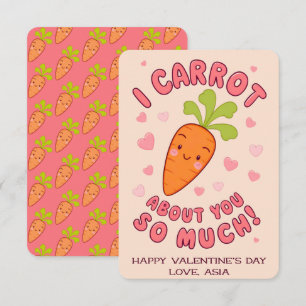 Kawaii Carrot Classroom Valentine Cards
