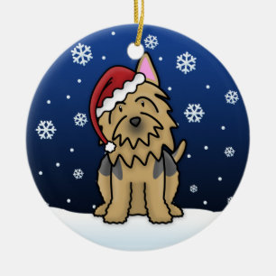 Kawaii Cartoon-australischer Terrier-Weihnachten Keramik Ornament