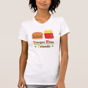 Kawaii Cartoon-Burger brät Freunde BESTE FREUNDIN T-Shirt