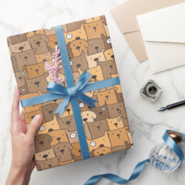 Kawaii Cartoon Dogs Geschenkpapier
