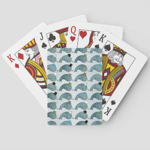 Kawaii Cartoon Grunge Narwhals mit Hut Card Deck Spielkarten