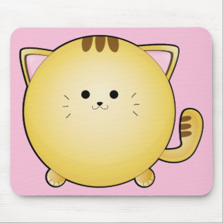 Kawaii Cartoon-Katze auf Rosa Mousepad
