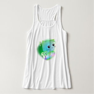 Kawaii Cartoon Kitten Tank Top