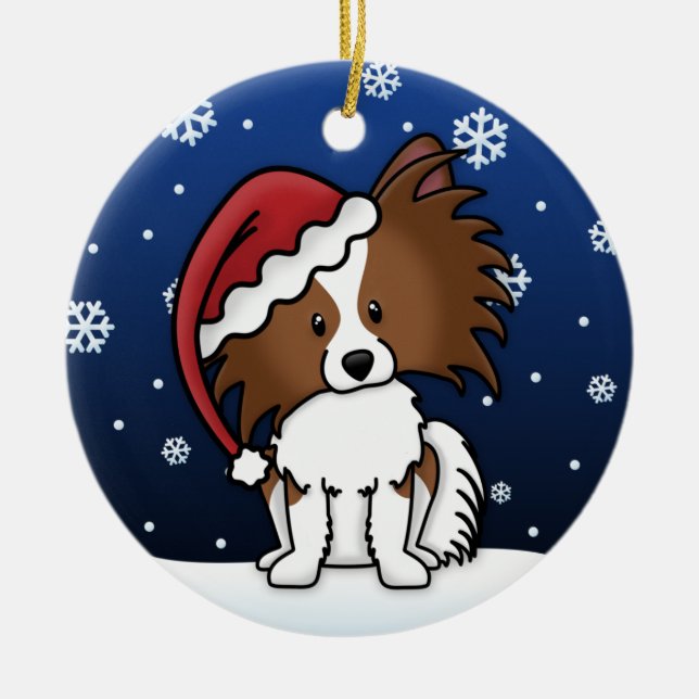 Kawaii Cartoon Papillon Weihnachtsverzierung Keramik Ornament (Vorne)