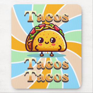 Kawaii Cartoon Tacos Mousepad
