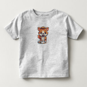 Kawaii Cartoon-Tiere Retro-Splash-Logo Kleinkind T-shirt