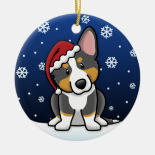 Kawaii Cartoon Tricolor Cardigan Welsh Corgi Keramik Ornament