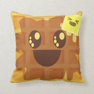 Kawaii Cartoon Waffle Butter Sirup Niedliches Früh Kissen