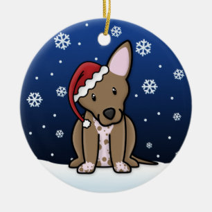 Kawaii Cartoon Xoloitzcuintli Weihnachtsverzierung Keramikornament