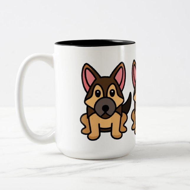 Kawaii Cartoon Zweifarbige Tasse (Links)