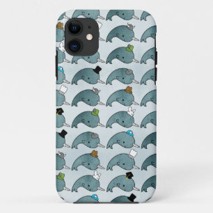 Kawaii CartoonGrunge Narwhals Hut-Telefonkasten iPhone 11 Hülle