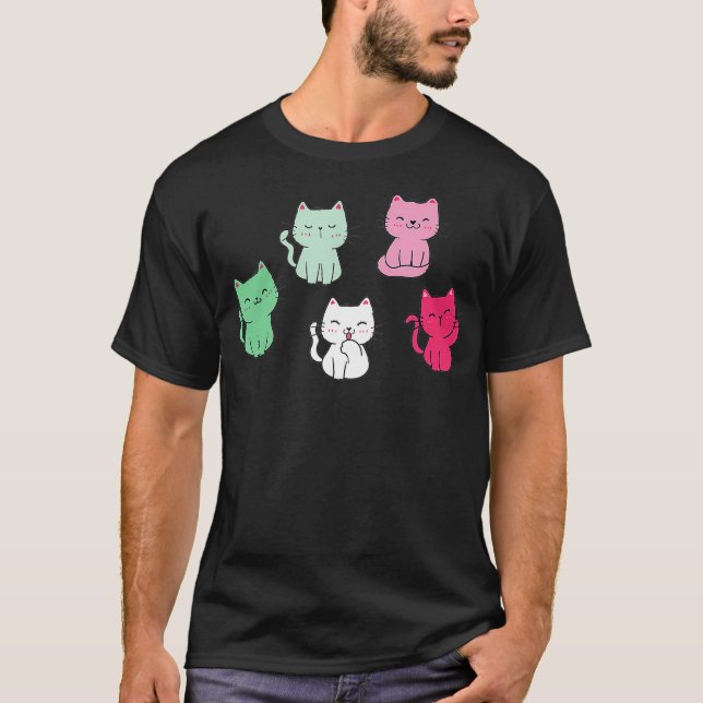 Kawaii Cat Abro Kittens LGBT LGBT T-Shirt (Vorderseite)