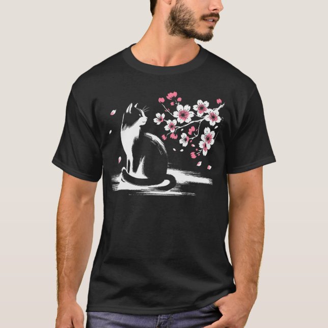 Kawaii Cat Anime Japanese Funny Cat T-Shirt (Vorderseite)